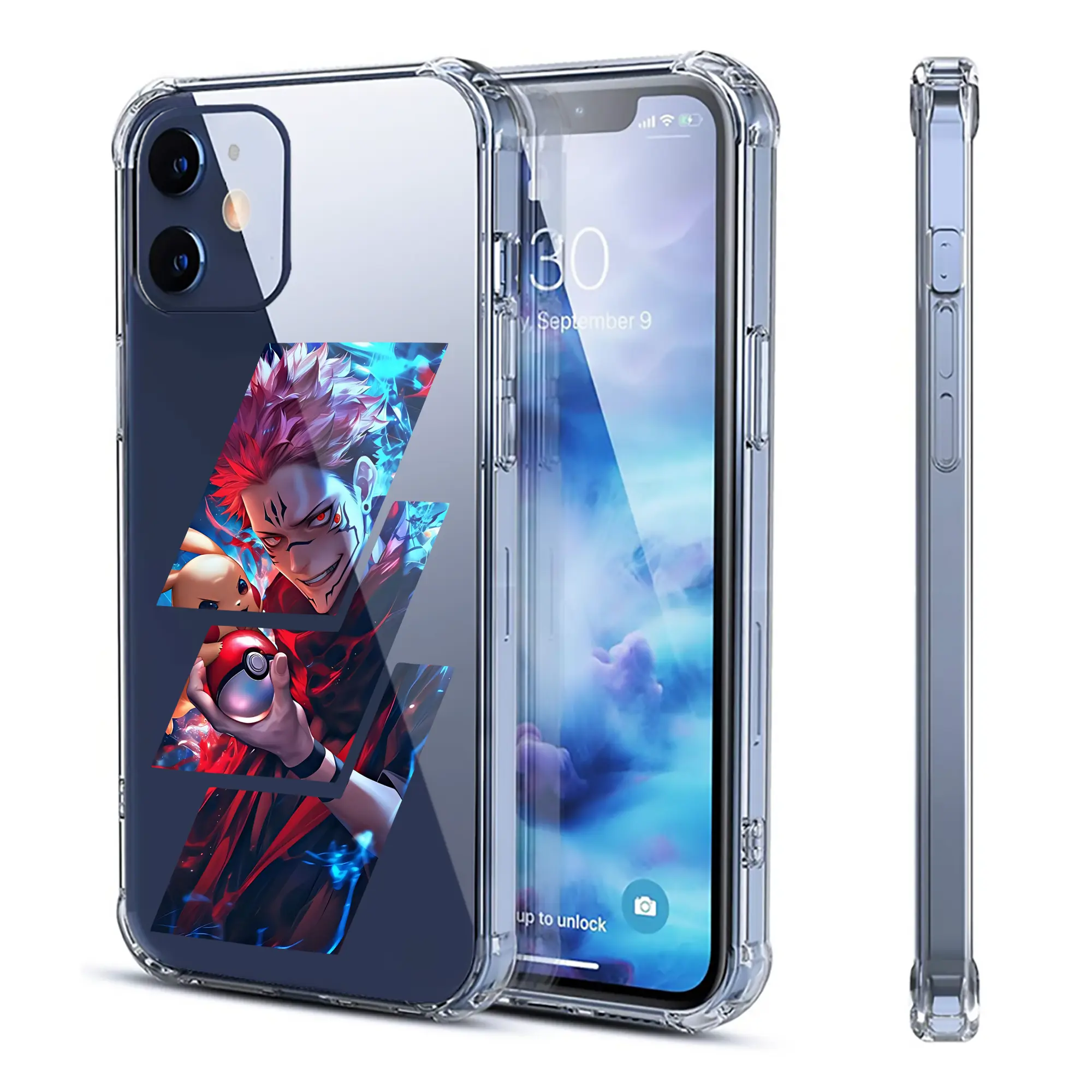 呪術廻戦 グッズ,両面宿儺 - IPhone 12シリーズ対応 ・ 透明スマホケース ・ クリアソフトケース ・ TPU素材 ・ 耐衝撃 ・ 高密着 ・ 防汚 防指紋 ・ 簡単着脱